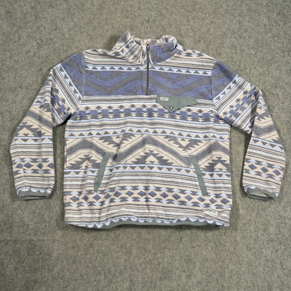 Rafter-C Blue Aztec Red Dirt Quarter Zip Pullover Sweatshirt Youth Size Large